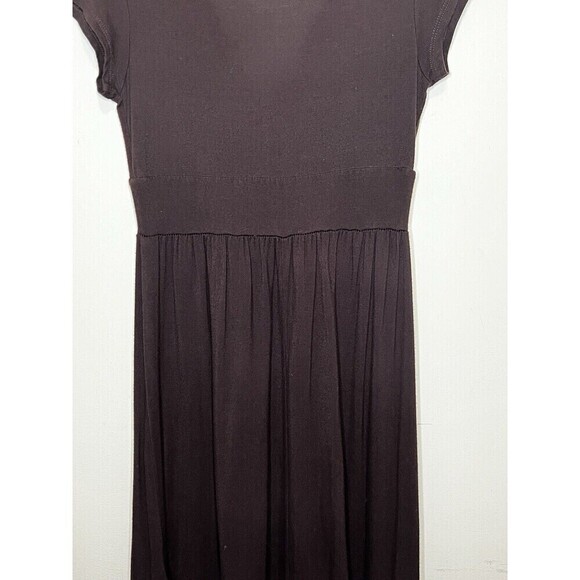 AGB Vintage‎ Women’s Empire Plunge V-neck Pleated 90’s Y2K Brown Dress - Picture 3 of 7